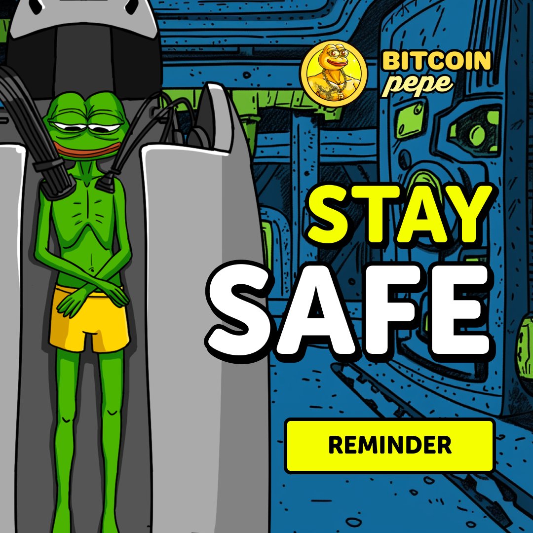IMPORTANT REMINDER, FRENS!

The hype around Bitcoin Pepe is REAL, but so are the scammers. Stay sharp &amp; protect yourself!

Here’s how:
✅ We WILL NEVER DM you first.
✅ We ONLY communicate through official channels:
🔹 X: x.com/BitcoinPepe_
🔹Telegram: