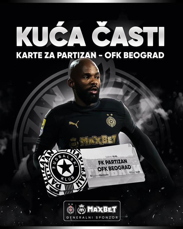 MaxBetSrbija's tweet photo. Kuća časti - bodri Partizan protiv Romantičara! ⚫⚪

Crno-beli dočekuju OFK Beograd na svom stadionu, a MaxBet kao generalni sponzor FK Partizan časti 10 karata za ovaj meč! 🎁

Sve što je potrebno da bi učestvovao u trci za 5x2 karte jeste da:

• Pratiš@MaxBetSrbija
• Retvituješ objavu 
• Možeš učestvovati samo ako si punoletan.

U petak saznaj da li si osvojio karte. 🍀