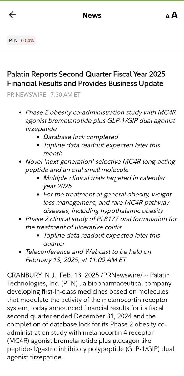 Taking some $PTN multiple catalysts inbound.  Recent direct offering