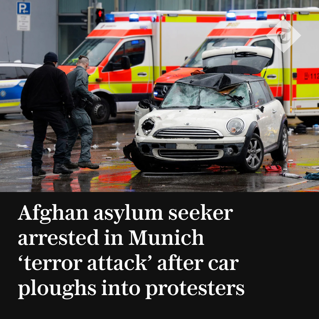 🔴 A 24-year-old Afghan asylum seeker has been arrested over a suspected terrorist attack after a car was driven into a crowd of people in Munich, leaving at least 28 injured