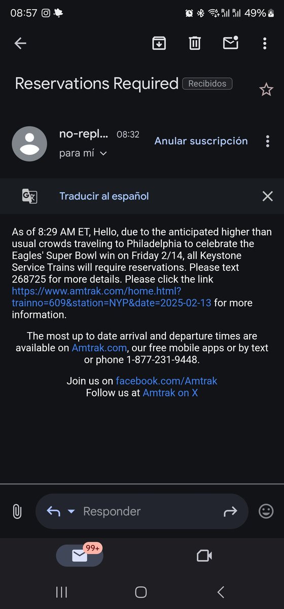 Miry_lp's tweet photo. @Amtrak Hi!!! This is real o fake? I travel today no tomorrow. https://t.co/6Cfd21eNDT