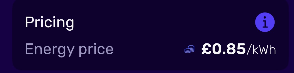 Warning to anyone using <a href="/OctopusElectro/">Octopus Electroverse ⚡️</a> to pay for EV charging. They charge you more than the amount shown on the screen (and in their own app) at the time of charging. When I complained they refused to refund me, and said it's not their problem.