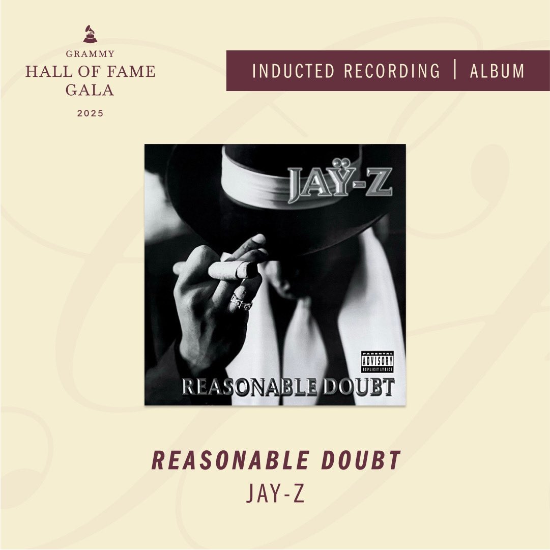 RocNation's tweet image. Reasonable Doubt - A 2025 GRAMMY Hall of Fame inducted recording