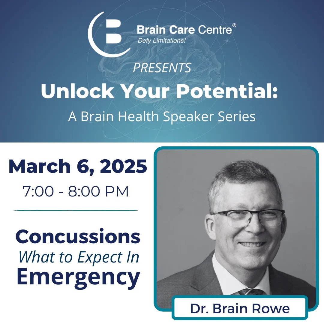 Injury Prevention Centre (@stopinjury) on Twitter photo Join our friends at <a href="/braincareab/">Brain Care Centre</a> for their 𝘜𝘯𝘭𝘰𝘤𝘬 𝘠𝘰𝘶𝘳 𝘗𝘰𝘵𝘦𝘯𝘵𝘪𝘢𝘭 speaker series.
Dr Brian Rowe will discuss sports head injury and what to expect in Emergency on 6 Mar, 2025 from 7:00 to 8:00 PM (MT)
Register now: bit.ly/3DO8Ey9 Join our friends at <a href="/braincareab/">Brain Care Centre</a> for their 𝘜𝘯𝘭𝘰𝘤𝘬 𝘠𝘰𝘶𝘳 𝘗𝘰𝘵𝘦𝘯𝘵𝘪𝘢𝘭 speaker series.
Dr Brian Rowe will discuss sports head injury and what to expect in Emergency on 6 Mar, 2025 from 7:00 to 8:00 PM (MT)
Register now: bit.ly/3DO8Ey9