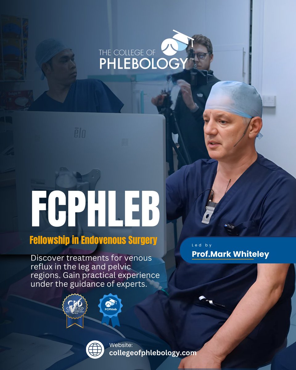 🩸 Master Venous Reflux Treatments with FCPHLEB! 

Join the FCPHLEB course led by Prof. Mark Whiteley and gain expertise in treating venous reflux in the leg and pelvic regions. 🚀 
 Enroll now! 🔥 
collegeofphlebology.com/product/fellow…

#FCPHLEB #VenousReflux #Phlebology #VeinTreatment