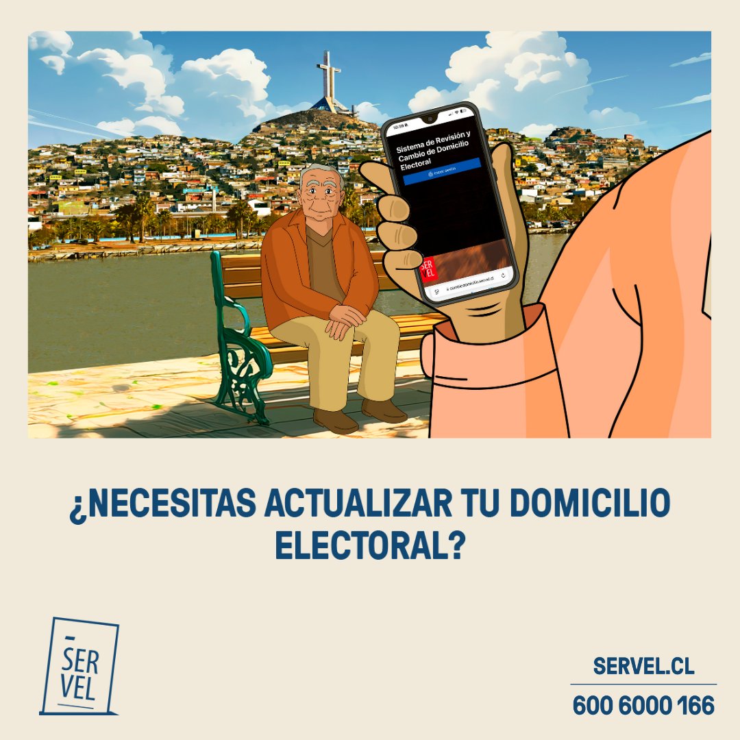 Servicio Electoral (@servelchile) on Twitter photo 📅 Solicita el cambio de domicilio electoral:
🌐 En servel.cl con Clave Única.
📍 Presencialmente en oficinas de Servel y <a href="/ChileAtiende/">ChileAtiende Oficial</a>.
💡 Recuerda que también puedes actualizar tu correo electrónico y número de teléfono. 📅 Solicita el cambio de domicilio electoral:
🌐 En servel.cl con Clave Única.
📍 Presencialmente en oficinas de Servel y <a href="/ChileAtiende/">ChileAtiende Oficial</a>.
💡 Recuerda que también puedes actualizar tu correo electrónico y número de teléfono.