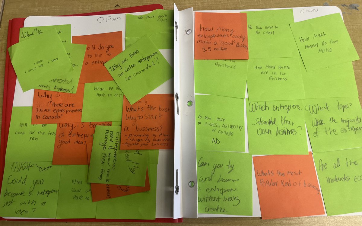 msclark_56's tweet image. Kicking off our #grade7 entrepreneurial #inquiryproject with the #QFT and some case studies of young entrepreneurs from. Canada 🇨🇦 Ss learned the value of open and closed questions. #youngentrepreneurs @ExperienceTVDSB #TVDSB #inquirylearning #TVDSB