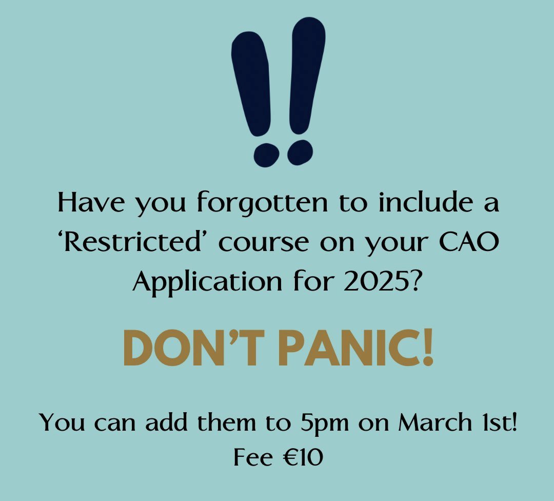 📣 Leaving cert students, take note.👇