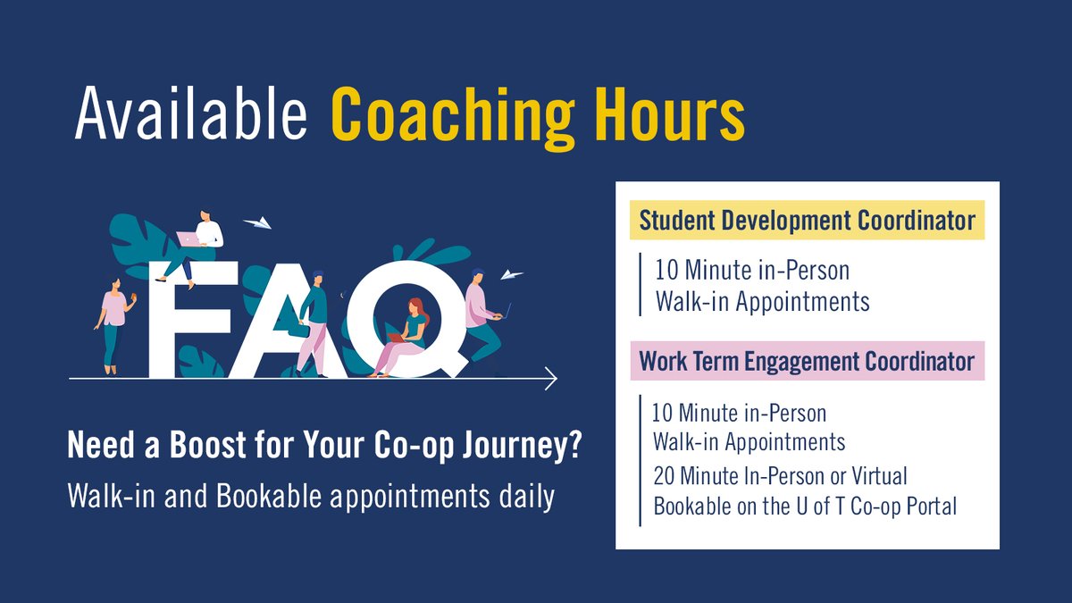🔥 Need a Boost for Your Co-op Journey? Our Student Development Coordinators and Work Term Engagement Coordinators are here to help! Access a co-op coordinator daily in the following ways. Check out our U of T Co-op Portal 🙌
#UTSCArtsandScience #ArtsandScienceCoop #mentor