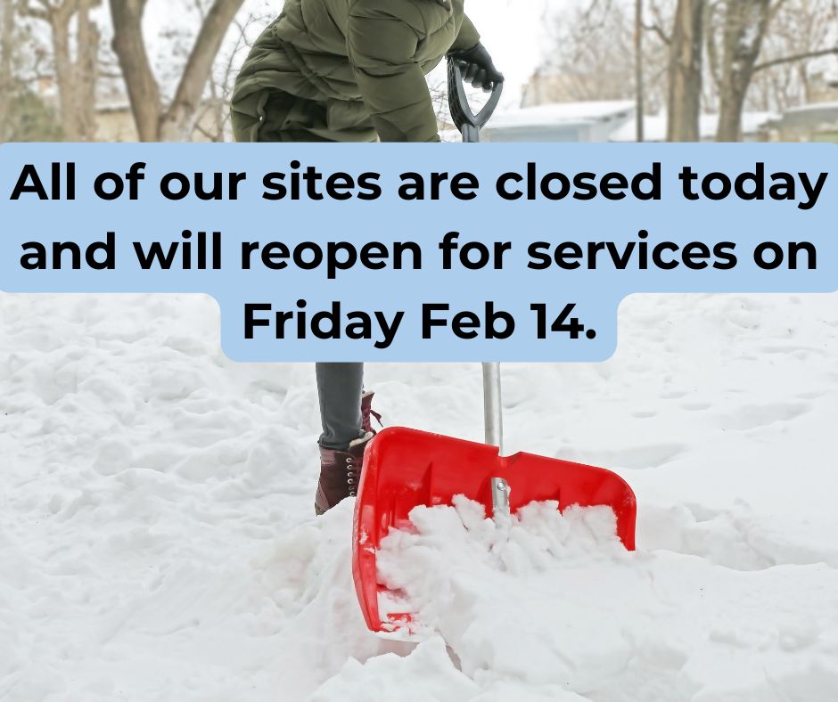 Due to the snow and travel conditions, all of our offices are closed for the day and will reopen on Friday February 14.