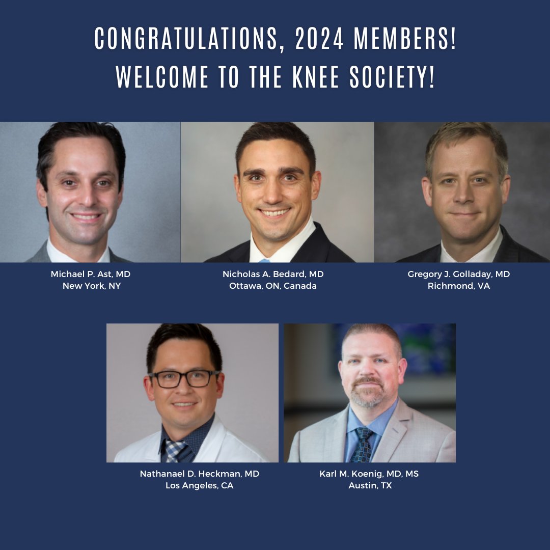 HipSocKneeSoc's tweet image. The Knee Society grows stronger with every new member!  We are proud to introduce our newest class of visionaries. 🚀 Together, we continue to push boundaries, innovate, and lead the way. Congratulations!
#TheKneeSociety #members #knee #leadership #education #research