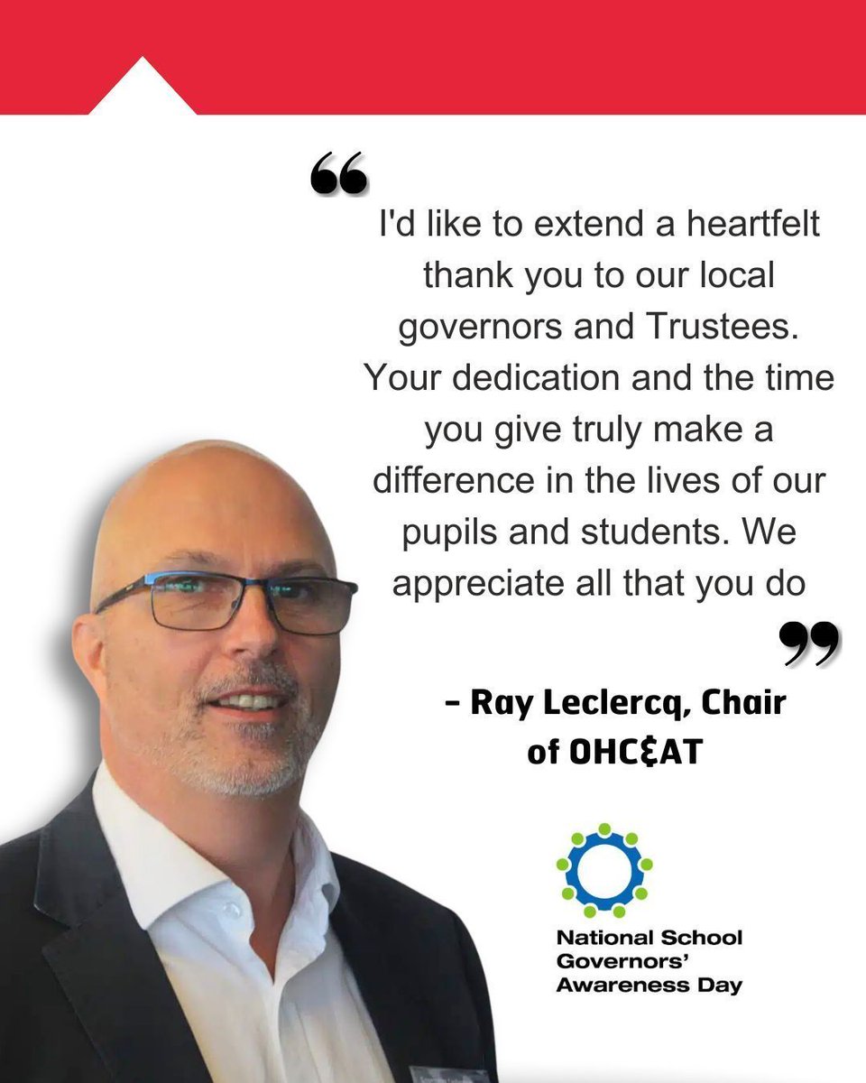 Today is National School Governors' Awareness Day 2025 and we would like to share this message of thanks from our chair of Trustees, to all the Local Governors and Trustees who support schools across Orchard Hill College Academy Trust💐 

#NationalSchoolGovernorsAwarenessDay