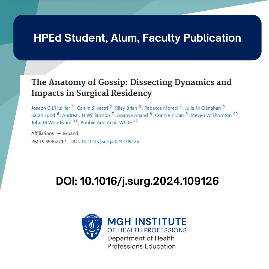 Alum Joseph L’Hullier, student John Woodward, &amp; faculty BA White from the HPEd program at MGH IHP were featured in a recent article! Their work showcases the power of alumni, students &amp; faculty advancing healthcare education together. 👏 #HPEdCommunity #MGHIHP