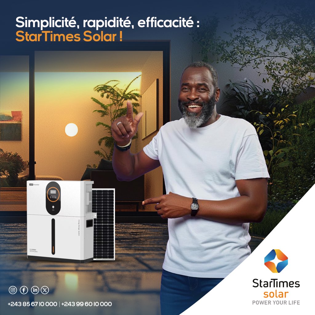 Est-ce que StarTimes Solar, c’est compliqué à installer ?
🚀 NON ! Même tata Kinois akoki comprendre comment ça marche !

✅ Installation rapide 
✅ Sans danger 
✅ Énergie immédiate 

📢 Faites le pas vers l’indépendance énergétique 👉 bit.ly/3PsfnR7