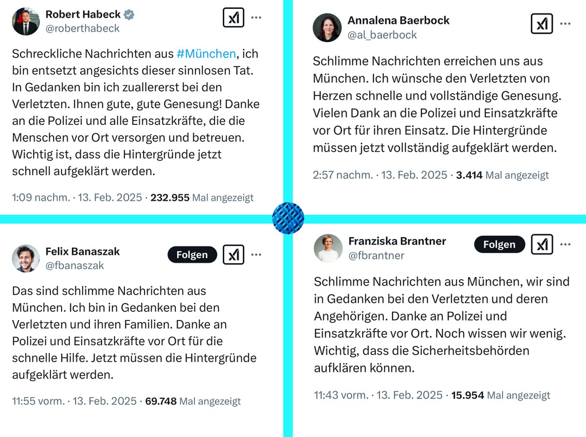 Leere Worte.

Habeck, Baerbock, Banaszak und Brantner verwenden die gleichen Textbausteine >>>

#München