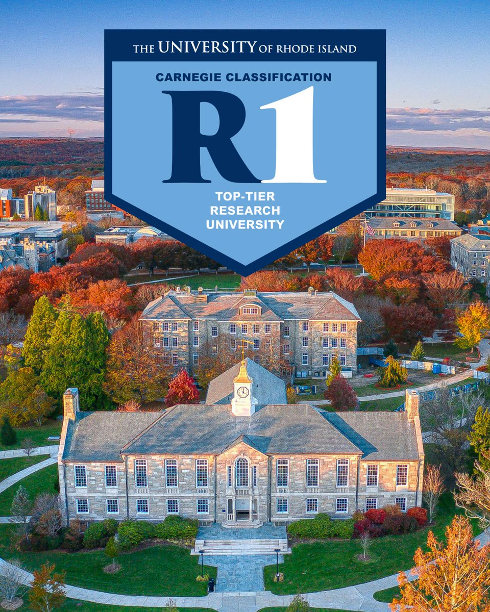URI has earned Carnegie R1 designation, placing us among the top 4.8% of U.S. degree-granting postsecondary institutions. This milestone reflects our growth as a hub for research, innovation, entrepreneurship, and public scholarship. #GoRhody

➡️ uri.edu/news/2025/02/u…
#GoRhody