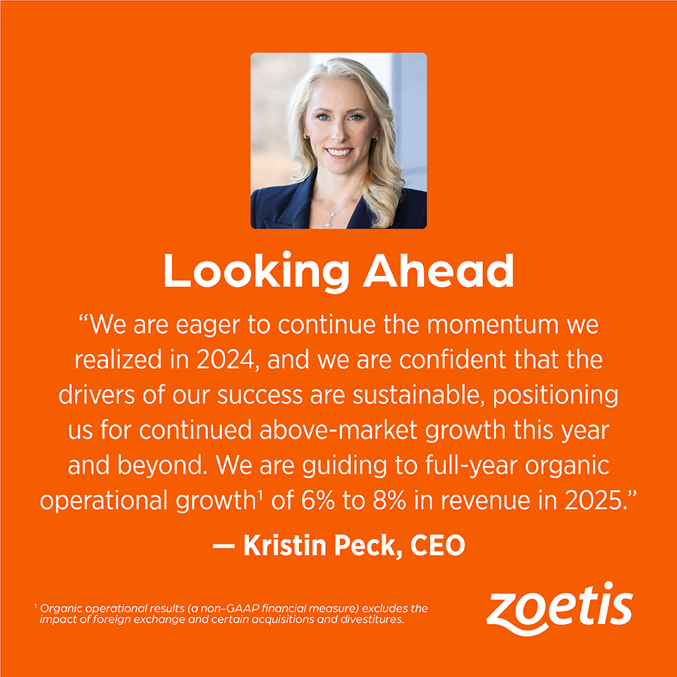 Zoetis (@zoetis) on Twitter photo We’re pleased to announce we delivered another excellent year of results and we’re eager to continue our momentum in 2025. Learn more and read the full press release here: news.zoetis.com/press-releases…
#Earnings #AnimalHealth $ZTS We’re pleased to announce we delivered another excellent year of results and we’re eager to continue our momentum in 2025. Learn more and read the full press release here: news.zoetis.com/press-releases…
#Earnings #AnimalHealth $ZTS