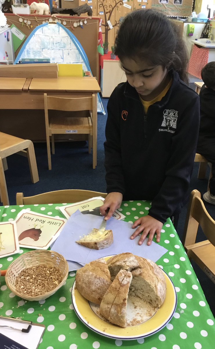 As part of their work in literacy, the children in #SJCR6 have been learning the story of The Little Red Hen. #SJCInfants #SJCEnglish #SJCLiteracy. They enjoyed eating bread just like the Little Red Hen baked.