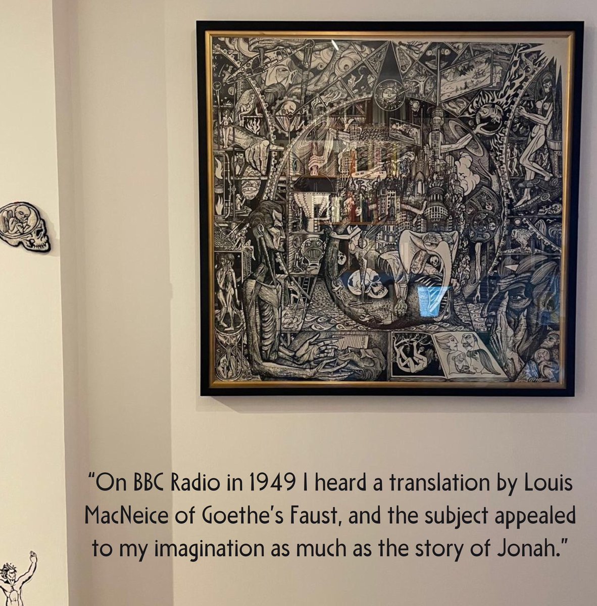 For #WorldRadioDay we are sharing how AG liked to listen when small to BBC dramatisations on his radio including ‘Faust in his Study’ inspiring him to create his own artworks &amp; stories. In the 1960s &amp; 70s he wrote plays for radio &amp; TV such as 'The Fall of Kevin Walker'