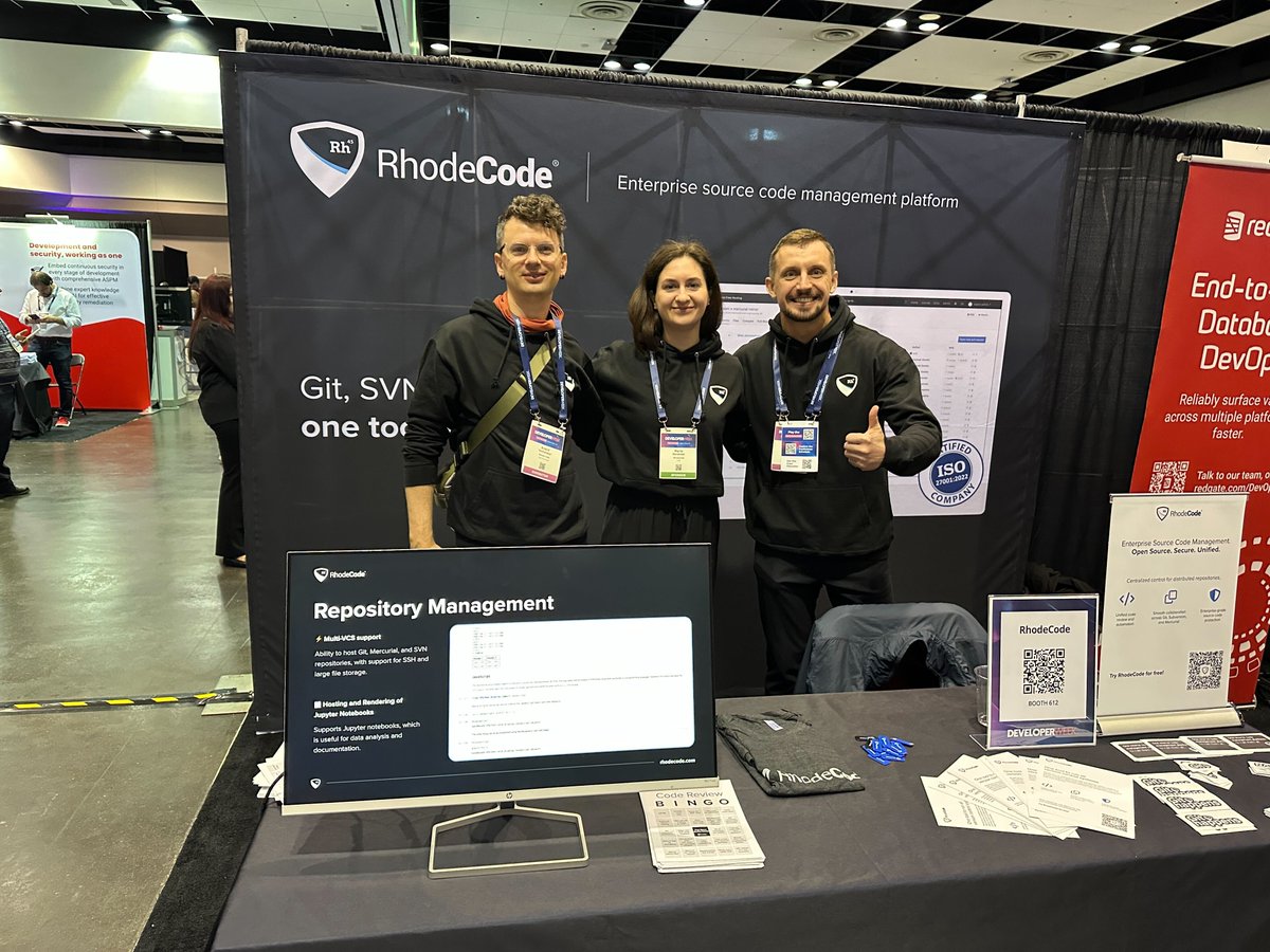 Sending "hi" from booth #612 at <a href="/DeveloperWeek/">DeveloperWeek</a>  👋

Visit us to hear how <a href="/rhodecode/">RhodeCode</a> can make source code management easier for enterprise teams!
(And to grab some awesome SWAG, of course)

Yours performantly,
The RhodeCode team
#developerweek2025