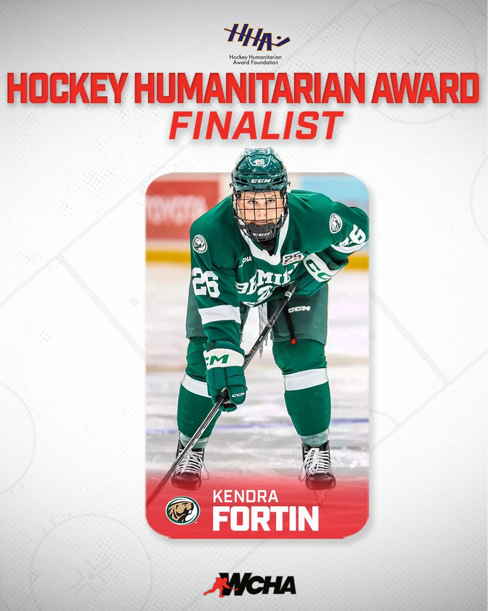 ⭐️𝗛𝗼𝗰𝗸𝗲𝘆 𝗛𝘂𝗺𝗮𝗻𝗶𝘁𝗮𝗿𝗶𝗮𝗻 𝗔𝘄𝗮𝗿𝗱 𝗙𝗶𝗻𝗮𝗹𝗶𝘀𝘁⭐️

Congratulations to <a href="/BSUBeaversWHKY/">Bemidji State Women’s Hockey</a>'s Kendra Fortin on being named one of five finalists for the 2025 Hockey Humanitarian Award! 👏

🗞️wcha.com/news/2025/2/12…
