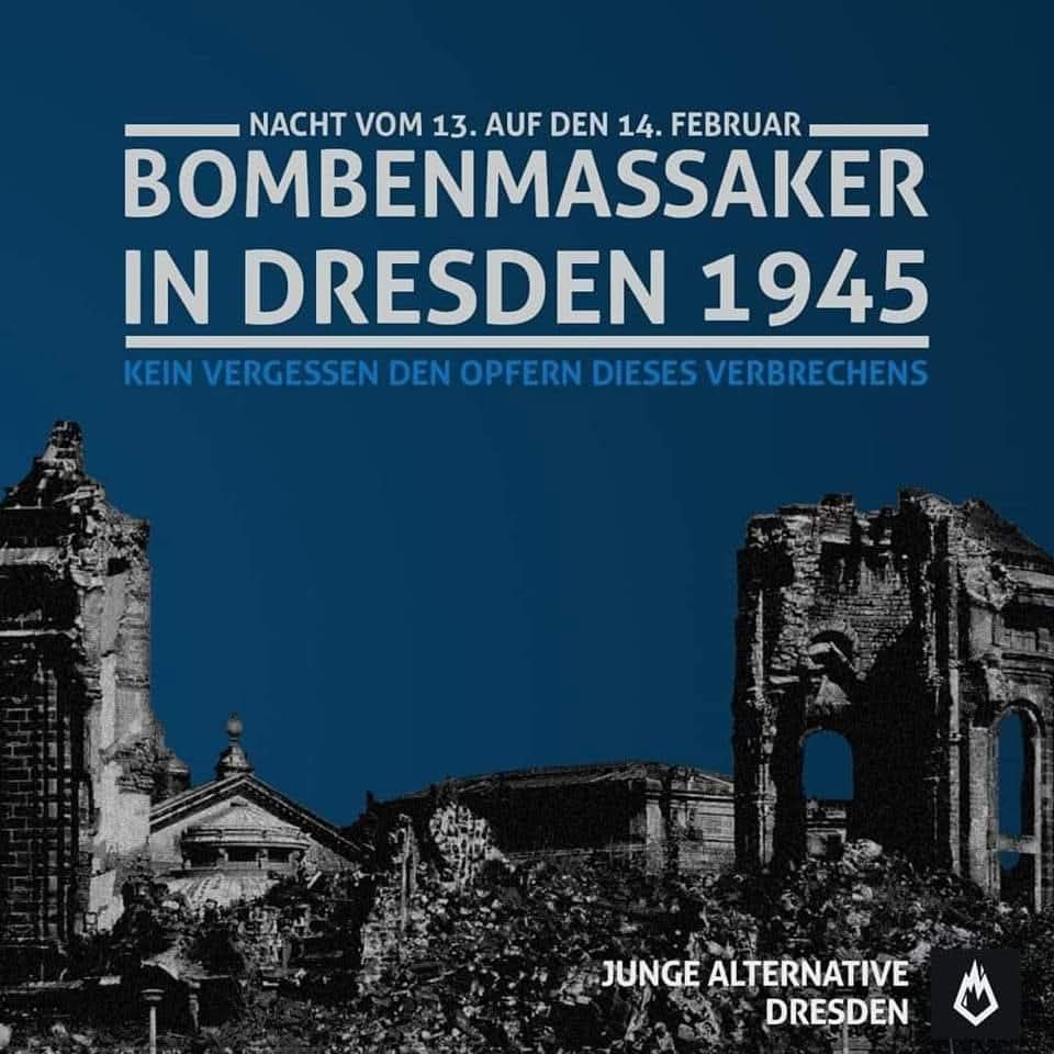 Im Gedenken an die Opfer des Bombenmassaker in #Dresden1945.