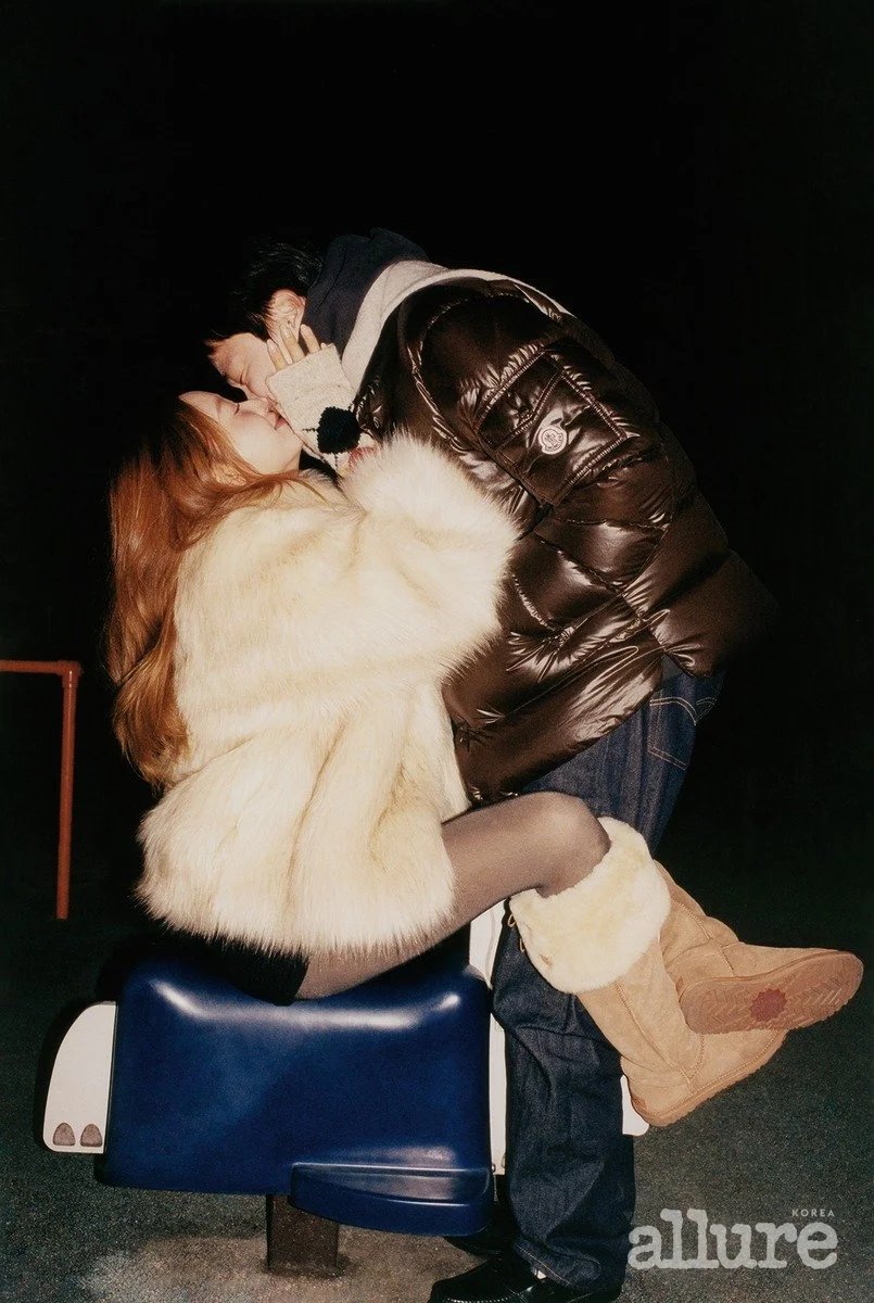 cafewindows's tweet photo. real couples captured kissing for allure korea, february 2025 photographed by pakbae featuring jey, mayu kitazawa, jellabee, jaepil han, jeong yun mi &amp; her partner https://t.co/GWKqYhjGgs