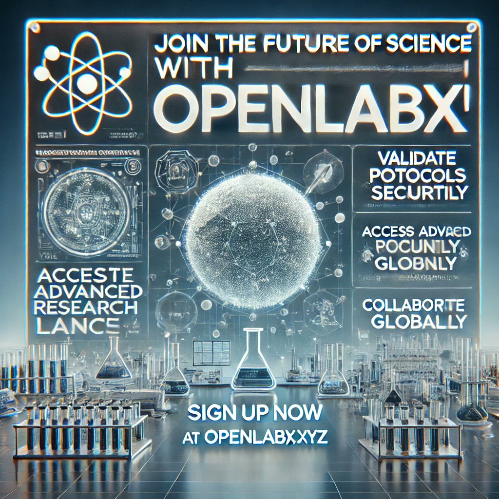 OpenLabX_xyz's tweet image. 🔬 Researchers, the future of science is here! 🚀

Join OpenLabX to access cutting-edge labs, validate protocols on blockchain, and collaborate globally. No barriers, just science at its best. 🌍🔗

📢 Sign up now! openlabx.xyz/#signup
#DeSci #Blockchain #Research #Innovation