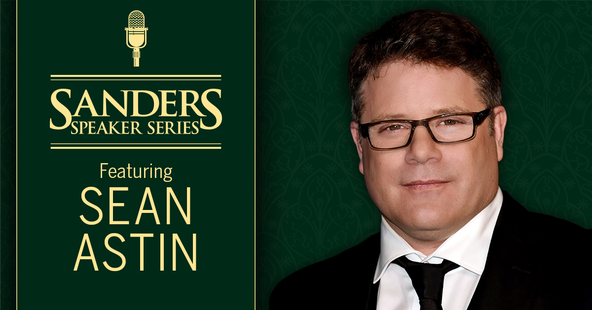 The Sanders Speaker Series is excited to present Sean Astin! Please join us for an inspiring evening with acclaimed actor and mental health advocate, Sean Astin. Whether you’re an aspiring entrepreneur, a mental health advocate, or simply a fan, Sean’s talk will offer practical