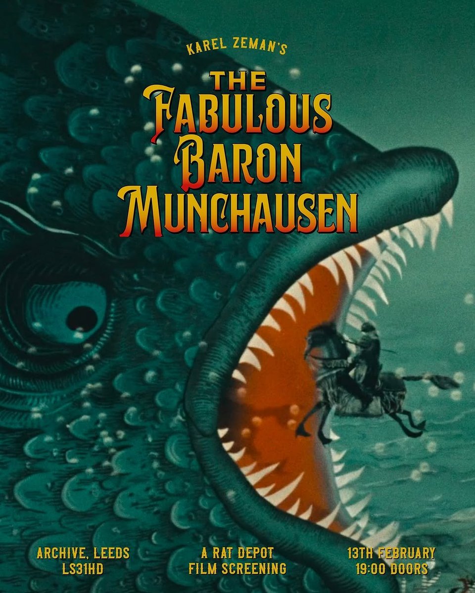 Tonight Rat Depot are screening THE FABULOUS BARON MUNCHAUSEN (1962) at Archive from 7PM!

This is Czech director Karel Zeman's kaleidoscopic take on the classic book, packed with innovative animation techniques &amp; spectacular set pieces!

Get tickets here bit.ly/4hZnwbX