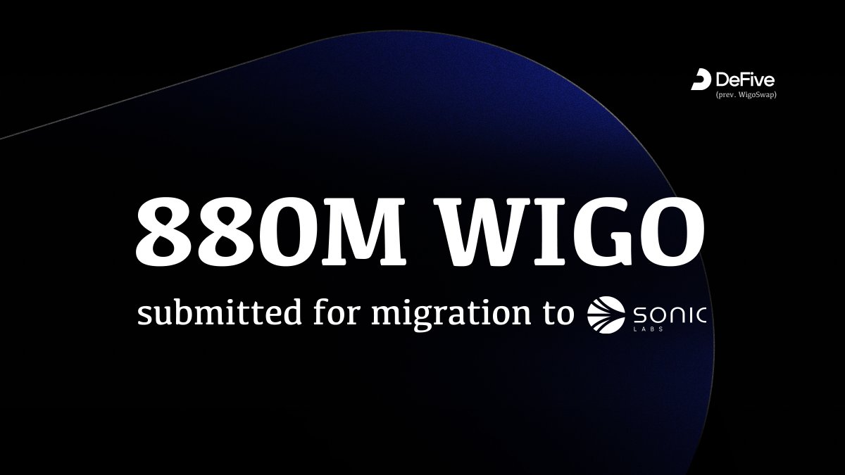0xDeFive's tweet image. ⌛️4 days left and we&apos;ve reached the midpoint of the migration window!

🚀 So far, 50% of circulating $WIGO and 40% of WIGO/FTM liquidity have been submitted for migration to @SonicLabs.

➡️ Start here: wigoswap.io/migration

💬 Facing any issues? Join the community Discord:…
