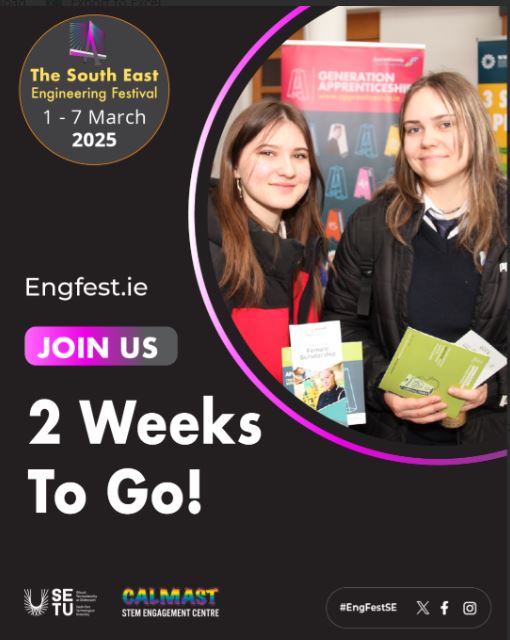 South-East Engineering Festival SETU & Calmast (@engfestse) on Twitter photo Nearly 2 weeks to go! Join <a href="/CalmastWIT/">Calmast SETU</a> in <a href="/SETUIreland/">South East Technological University</a> <a href="/wexlibraries/">Wexford Libraries</a> <a href="/WaterfordLibs/">Waterford Libraries</a> @carlowlibraries <a href="/KilkennyNotices/">Kilkenny County Council</a> Book your primary or post-primary classes FREE space on our many events 👉👉engfest.ie/events/ to celebrate #AllThingsEngineering <a href="/EngineerIreland/">Engineers Ireland</a> 🌉🏗️ Nearly 2 weeks to go! Join <a href="/CalmastWIT/">Calmast SETU</a> in <a href="/SETUIreland/">South East Technological University</a> <a href="/wexlibraries/">Wexford Libraries</a> <a href="/WaterfordLibs/">Waterford Libraries</a> @carlowlibraries <a href="/KilkennyNotices/">Kilkenny County Council</a> Book your primary or post-primary classes FREE space on our many events 👉👉engfest.ie/events/ to celebrate #AllThingsEngineering <a href="/EngineerIreland/">Engineers Ireland</a> 🌉🏗️
