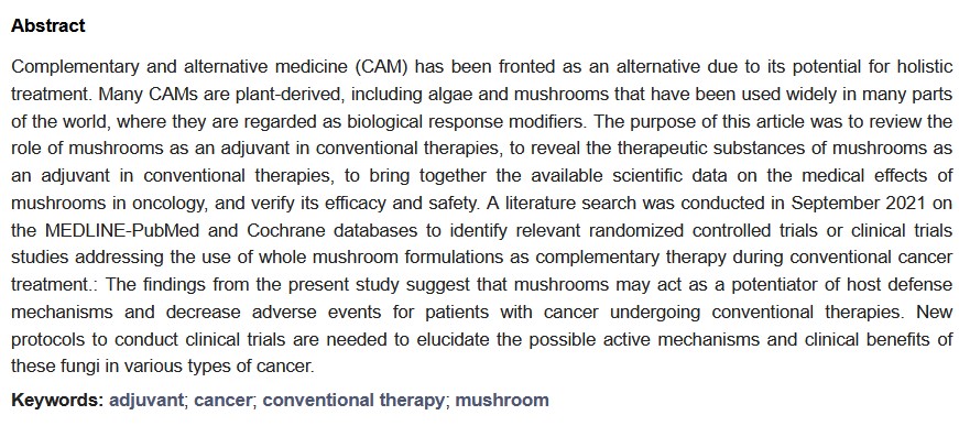 🍄 Editor’s Choice Paper
"The Promising Role of Mushrooms as a Therapeutic Adjuvant of Conventional Cancer Therapies"
👋By Ana Isabel Plácido et al. 
📖 Read here: mdpi.com/2673-8449/2/1/5

#CancerResearch #MushroomTherapy 
<a href="/MDPIBiologySubj/">MDPI Biology</a> <a href="/MDPIOpenAccess/">MDPI</a>