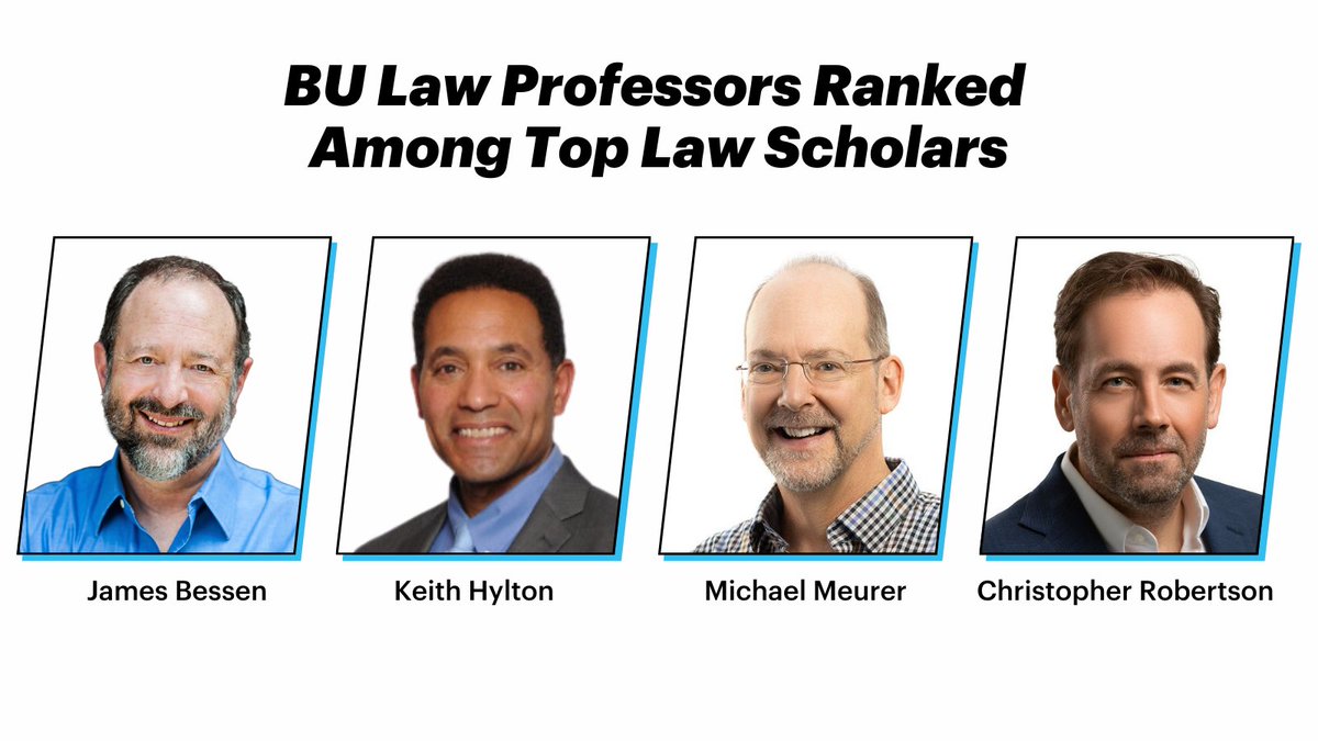 Congratulations to #BULawProf <a href="/JamesBessen/">James Bessen</a>, Keith Hylton, Michael Meurer, and <a href="/ProfCRobertson/">Christopher Robertson</a> on being ranked among the worldwide General Law Top Scholars by Expertise by ScholarGPS. 

Learn more ➡️ spr.ly/6016IeRa0
