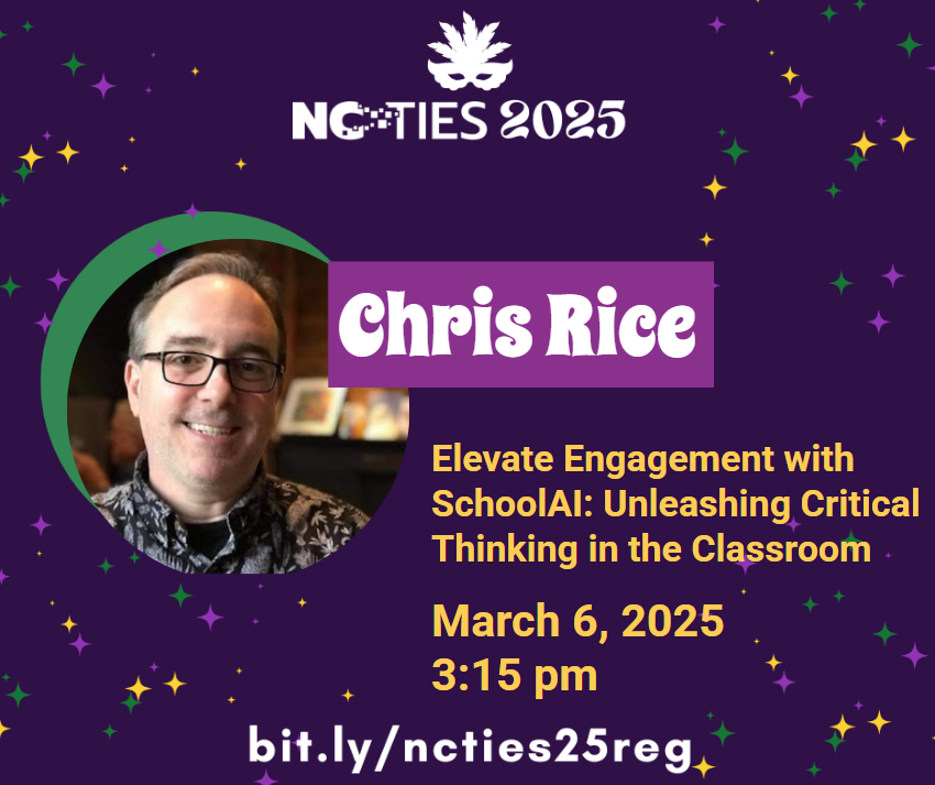 I'm looking forward to presenting at NCTIES 2025!  Come learn and share about the amazing things we can do with <a href="/GetSchoolAI/">SchoolAI</a> !  <a href="/ncties/">NCTIES</a>  <a href="/hickoryschools/">Hickory City Schools</a>  <a href="/hickory_high/">Hickory High (NC)</a>