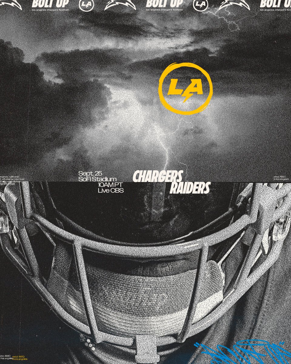 SammySilv's tweet photo. 2024-25 @chargers x @zro__g sample gameday poster series #boltup 

Full case study: https://t.co/6Z5xWvCP9I https://t.co/VA5TTv3vdH