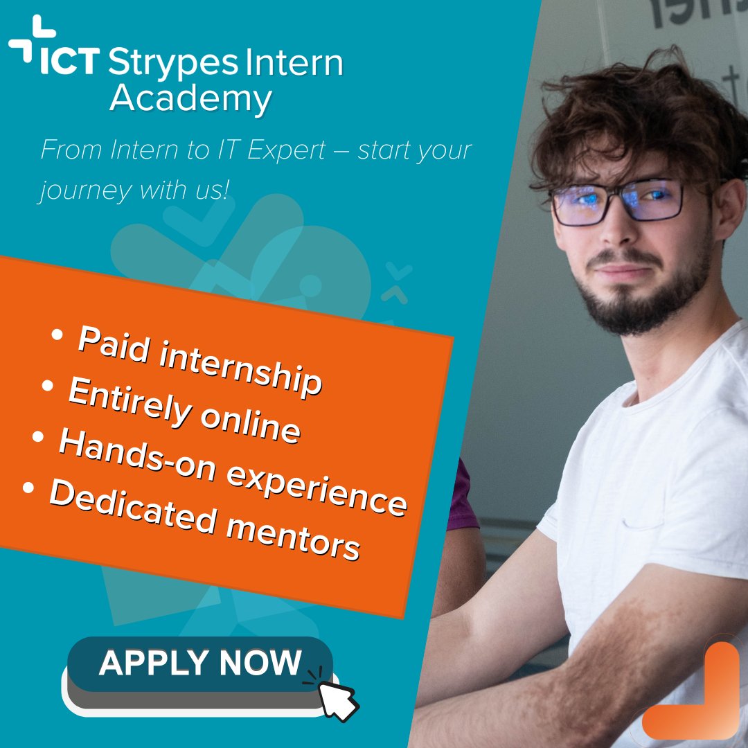 ICT_Strypes's tweet image. 🚀 Kickstart Your IT Career with ICT Strypes Intern Academy!
If you're eager to learn, grow, and launch your career in IT, this is your chance! Apply now: 👉 eu1.hubs.ly/H0gKqzZ0
#ICTStrypes #PythonInternship #ITCareers #InternshipOpportunity #FutureInTech #CareerGrowth 🚀