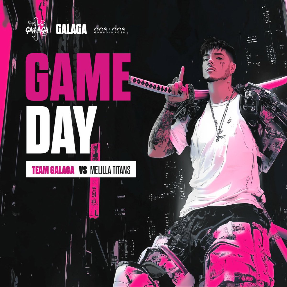 🚀🔥 ¡HOY ES DÍA DE PARTIDO! 🔥🚀

A las 18:00 hs, nuestro equipo #Galaga se enfrenta a <a href="/MelillaTitans/">Melilla Titans</a>  🏆🎯 ¡Vamos con todo por la victoria!

💜💙 Deja tu apoyo en los comentarios y sigamos haciendo historia juntos.

#GoGalaga #Valorant #Esports