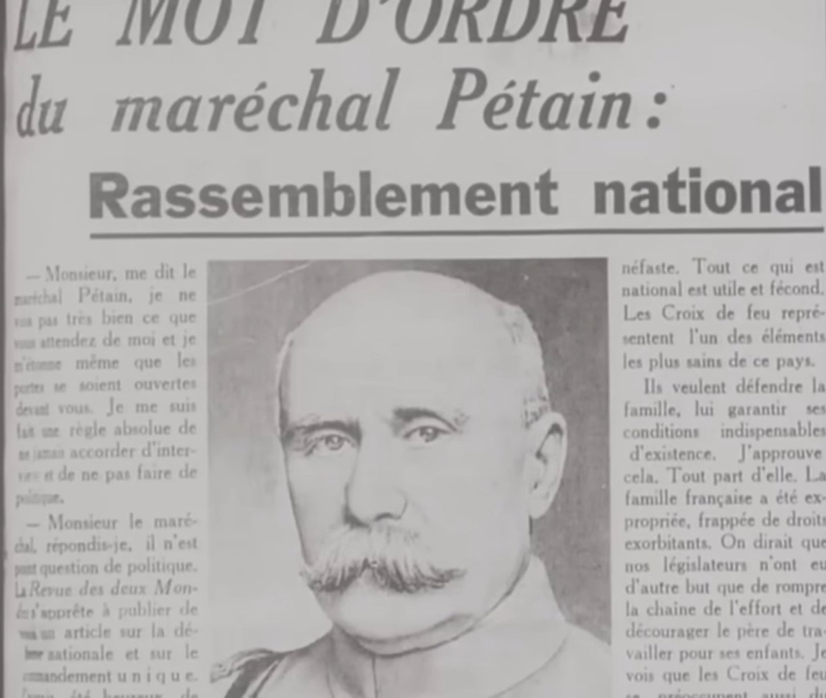 Donc le parti là est vraiment l' héritage de Pétain et Vichy jusqu'au bout du détail. Avant je pensais que c'était des raccourcis !🤒