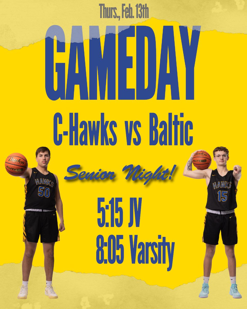 It’s game day! Thank you to our seniors Corbin and Andrew!