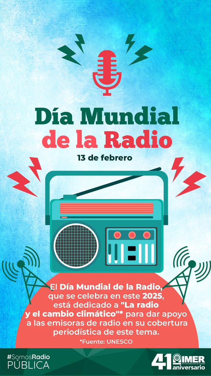 ¡Hoy celebramos el #DíaMundialdelaRadio! 📻❤️‍ 🥳🎶

#IMER #SomosRadioPública