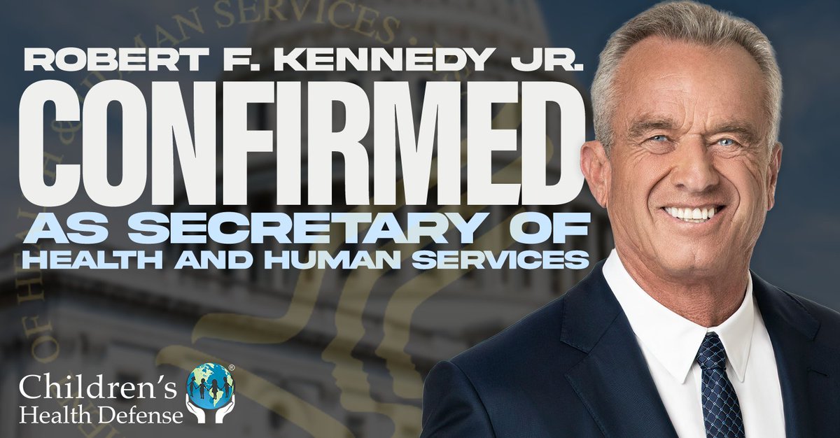 🚨📣 MONUMENTAL WIN – Robert F. Kennedy Jr. CONFIRMED for secretary of Health and Human Services

Congratulations to our founder, <a href="/RobertKennedyJr/">Robert F. Kennedy Jr</a>! Thank you for your tireless efforts to end the childhood chronic disease epidemic. Because of your dedication and sacrifice,