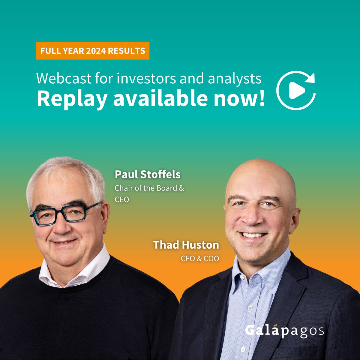 Investor or analyst? The replay of our Full Year 2024 Results webcast with our leadership is now available on edge.media-server.com/mmc/p/kuptm24f/

#PioneeringForPatients $glpg