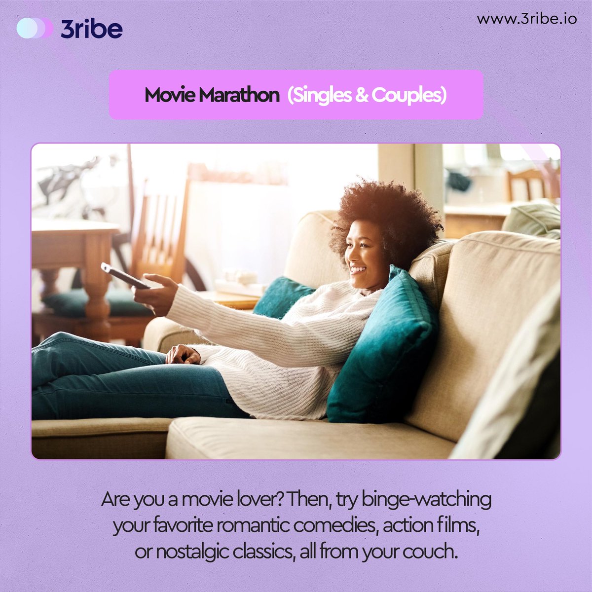 3ribe_io's tweet photo. It’s the season of love and trust us to compile a number of budget-friendly activities you can do with your loved ones and even on your own. 

Which one will you be giving a shot?🤗
#3ribe #Paywith3ribe #Valentines https://t.co/87j27oiq9a