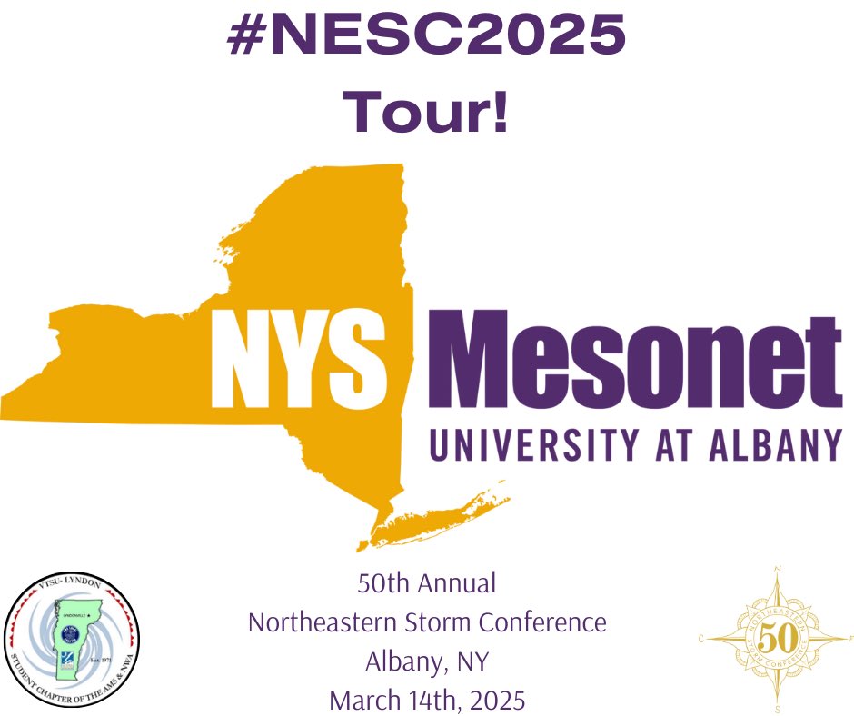 VTSU-Lyndon AMS & NWA (@lyndonamsnwa) on Twitter photo We are excited to announce that we will be holding tours of the <a href="/nysmesonet/">NYS Mesonet at UAlbany</a> at the University at Albany! Tours will be first come, first serve in the afternoon on Friday, March 14th! If interested, please fill out the registration form below!
docs.google.com/forms/d/e/1FAI…
#nesc2025 We are excited to announce that we will be holding tours of the <a href="/nysmesonet/">NYS Mesonet at UAlbany</a> at the University at Albany! Tours will be first come, first serve in the afternoon on Friday, March 14th! If interested, please fill out the registration form below!
docs.google.com/forms/d/e/1FAI…
#nesc2025