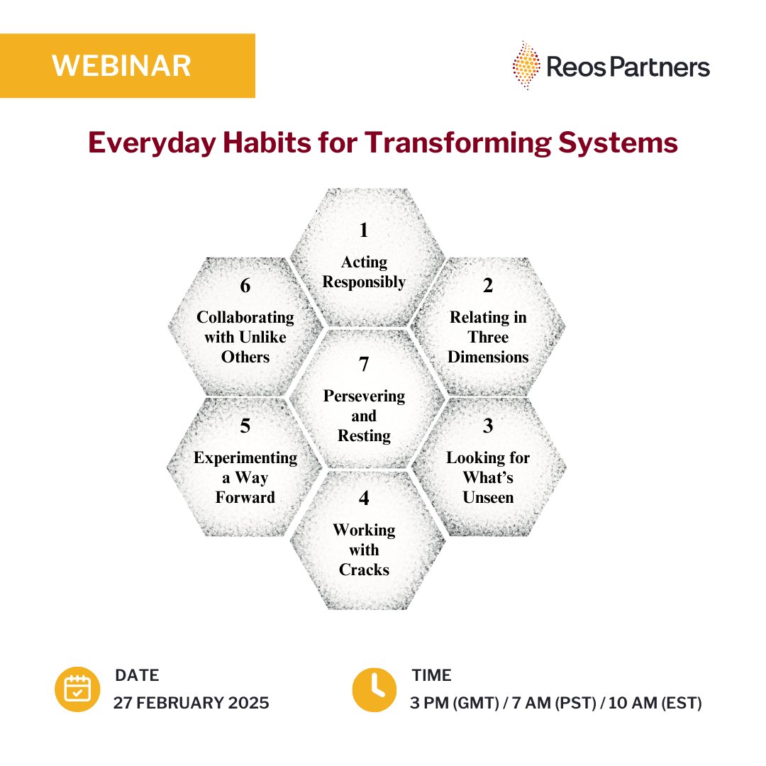 reospartners's tweet photo. 🎉 There are just 2 weeks to go until our webinar 🎉

Join us as we introduce @adamkahane's latest book, “Everyday Habits for Transforming Systems: The Catalytic Power of Radical Engagement”.

🔗 Secure your spot today: https://t.co/VlWV9EfHgR 

 #LeadTheChange #EverydayHabits https://t.co/wgIEfLakI9
