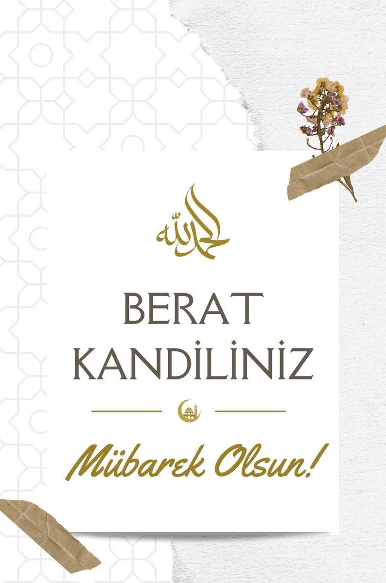 Berat Kandili'nin, ülkemize ve tüm insanlığa; huzur, birlik ve beraberlik getirmesini diliyorum. 

 Kandiliniz mübarek olsun .