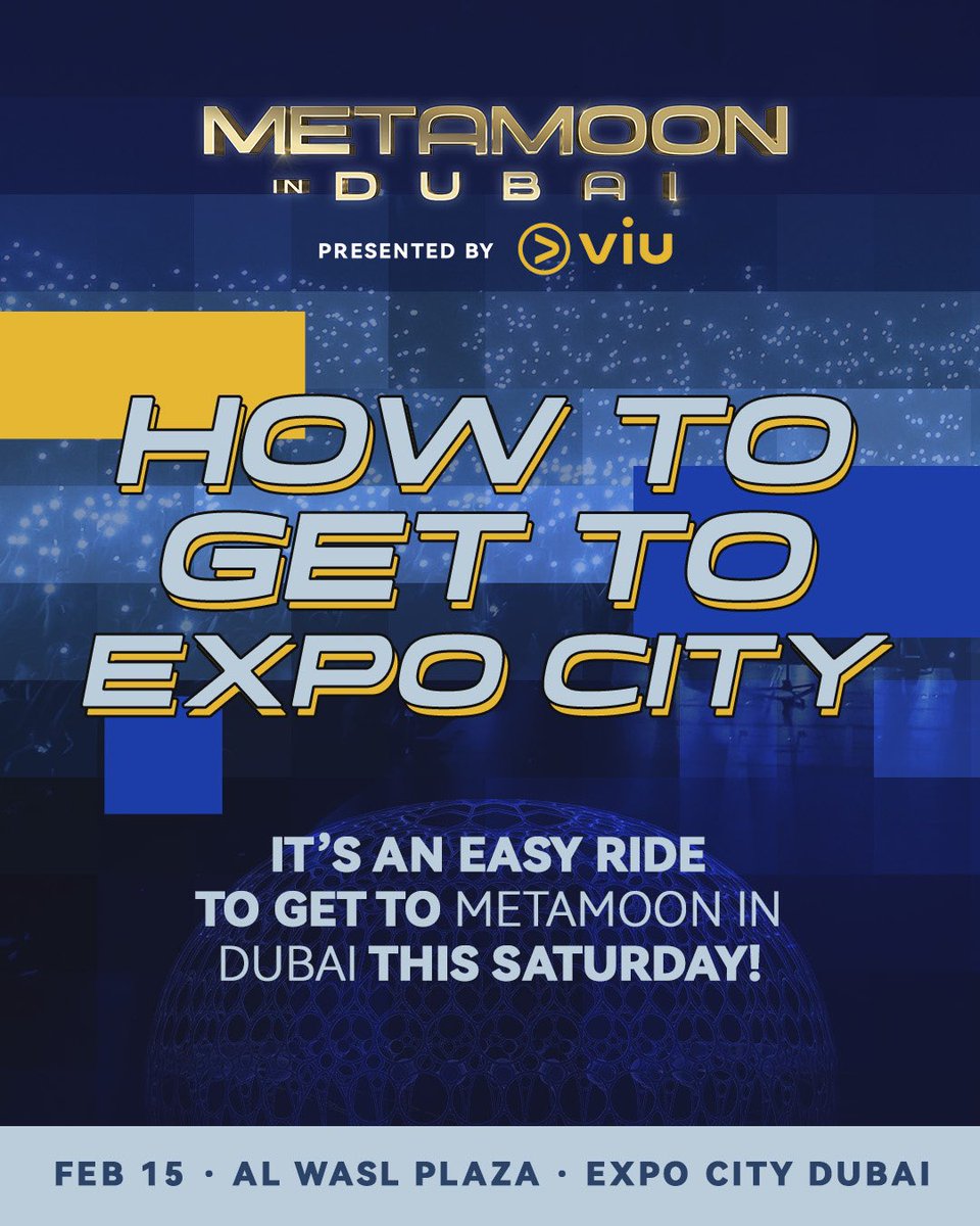 MetaMoonFest's tweet image. Getting to #MetaMoonInDubai this Saturday is a breeze - with free parking, metro access, and 15% off discount code EXPOCITY for @Careem rides - there’s no excuse to miss out!

⚠️ Last few GA and Golden Circle tickets for grabs at ticketmaster.ae/event/19082970…