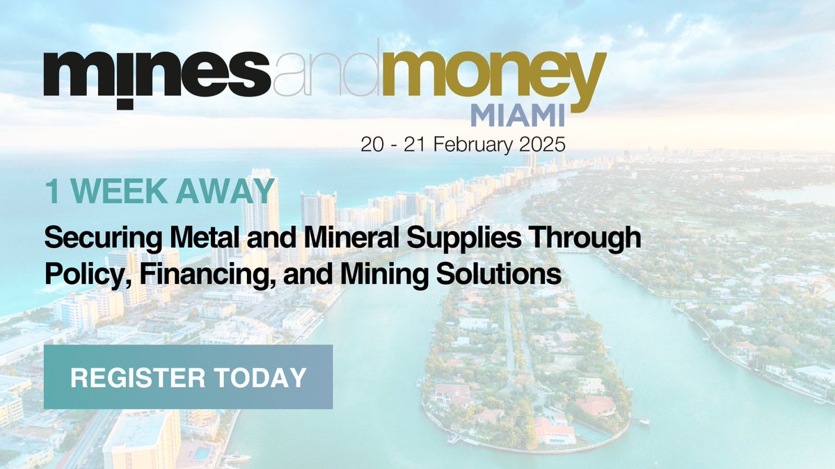 Mines and Money Miami is just ONE WEEK AWAY! ⏳ Join us in downtown Miami for two days of deal-making, networking, and insights from top mining and investment leaders. Don’t miss this opportunity to connect with industry experts and discover the next big opportunities in the