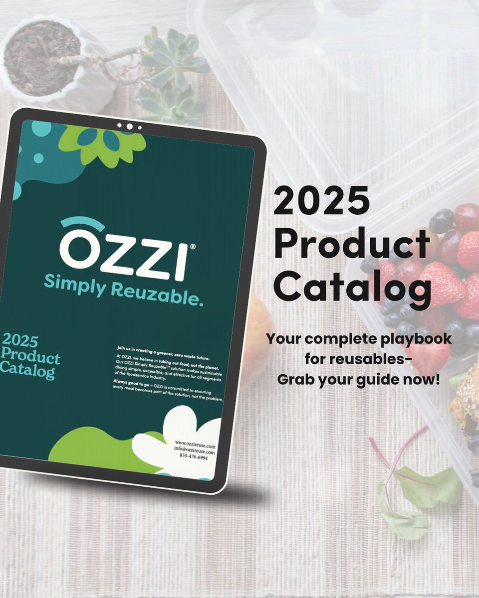 Your all-in-one solution to zero waste- with OZZI. ♻️🌎Download our NEW 2025 Product Catalog- the ultimate reusables playbook to see how to maximize savings and sustainability goals with one SIMPLE system. Because it's EASY with OZZI. 🌱 • Link is in the bio! 📲 #ozzi #reusables